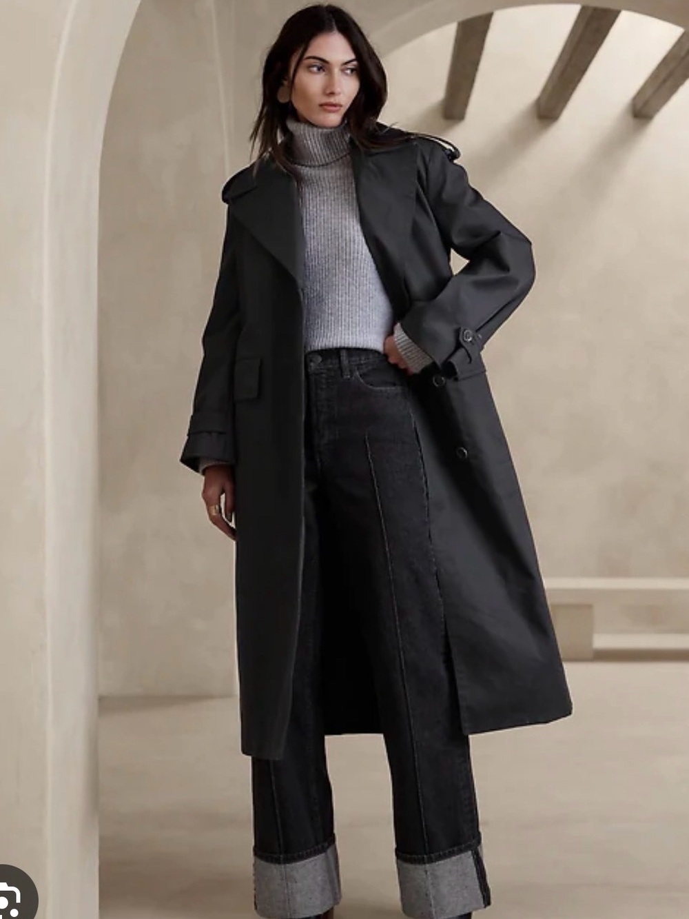 Banana republic long trench coat SZ XL